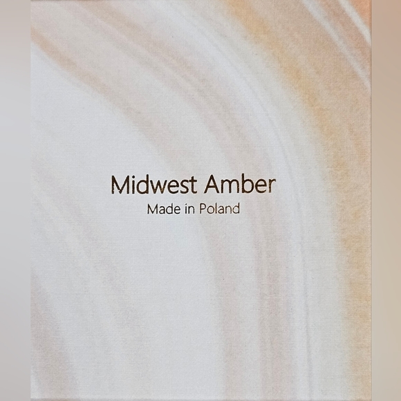 MIDWEST AMBER STERLING SILVER BALTIC AMBER POLAND 1.5" TURQUOISE EARRINGS NIB - Picture 4 of 7